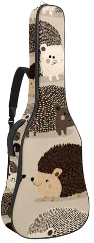 Gitarrentasche für Akustikgitarre, nahtloses Muster, dick gepolstert, wasserdicht, für 40 / 41 / 42 Zoll Gitarren, Weiß, Mehrfarbig 04, 42.9x16.9x4.7 in, Lässiger Tagesrucksack