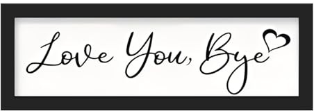 Komergave Love You Bye Above Door Sign, Wooden Love You Bye Sign with Printed Black Frame, Unique Wall Art for Boho Decor Farmhouse Home Hallway Stairs Bedroom Living Room Entryway, 15.75x5.9 inch
