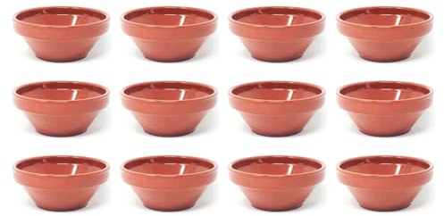 Acan Tradineur - Pack de 12 cuencos de barro cocido, boles, tazones para servir aperitivos, desayuno - 16 x 7 cm