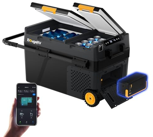 BougeRV CRD2 V2.0 Doppeltür Dualzonen Kompressor Kühlbox 40L mit Akku 240Wh