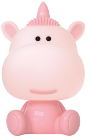 Luxus Europe - Nachtlampe Kinderzimmer Unicorny Rosa - Kabelloses LED-Nachtlicht für Kinder – USB-C wiederaufladbar – 7 RGB-Farben – Tischlampe fürs Kinderzimmer
