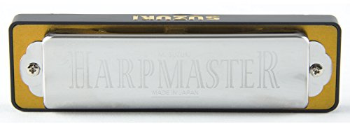 Suzuki Harpmaster MR200C diatonische Mundharmonika aus ABS, 10 Blasöffnungen, Chrom