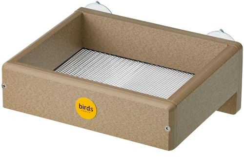 Birds Choice SNWM100 Window Mount Platform, Recycled Platform Feeder, Small, Taupe