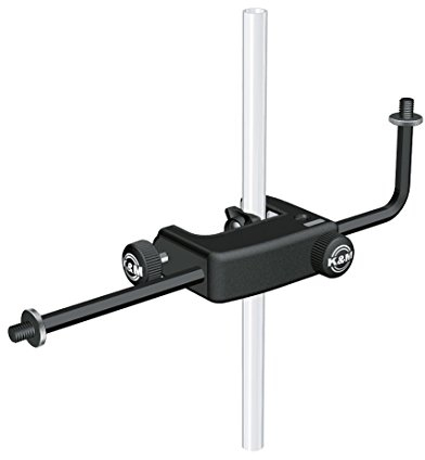 K&M 240/5 Pie de micrófono negro - conexión roscada 3/8 - de acero, deslizante y giratorio