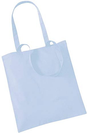 Westford Mill - Baumwoll-Tragetasche mit langen Henkeln / Pastel Blue, One