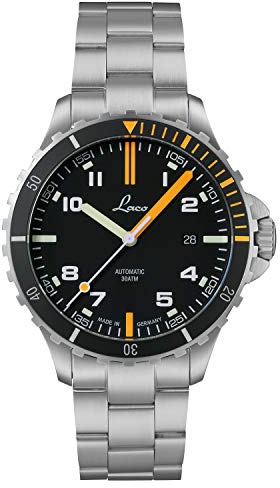 Laco Sportuhr Skorpion, Automatikuhr, Edelstahlgehäuse, Saphirglas, wasserdicht, Made in Germany