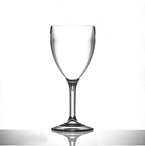 We Can Source It Ltd - Unbreakable Polycarbonate Wine Glasses 10oz (300ml) with Reusable Design – Perfect for Outdoor Events, BBQs, and Home Parties – Lightweight & Contemporary Style - Pack of 4
