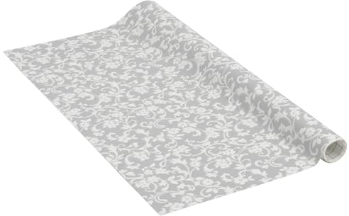 Venilia Adhesive Film - Cirrus Grey Flower Ornaments, 45 cm x 1.5 m, Thickness 95μ, Self-Adhesive Furniture Film, Decorative Wallpaper, Phthalate-Free, Made in EU