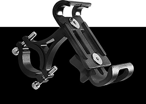 KANGKAI Aluminum Alloy Bicycle Phone Holder, 360 Degree Rotatable Universal Metal Motorcycle&Bike Mount Phone Holder for Bicycle, Suitable for 3.5 to 6.5 Phones and GPS BLACK