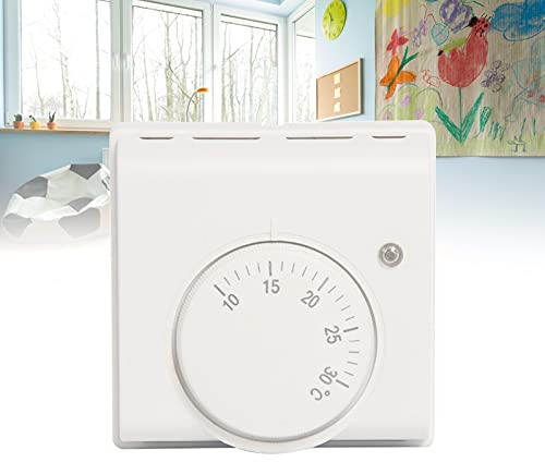 Termostato per ambienti, 220 V, termostato meccanico, regolazione della temperatura, per aria condizionata e per riscaldamento a pavimento con interruttore