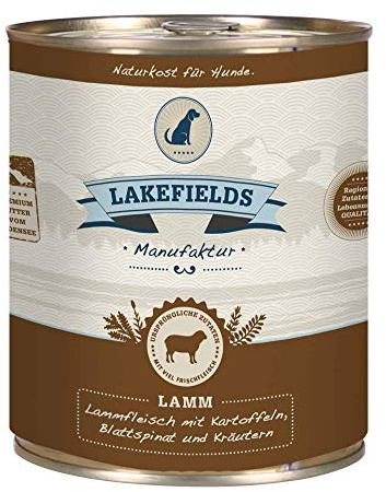 Lakefields MANUFAKTUR Nassfutter MENÜ LAMM 61% Fleischanteil für Hunde, Größe:24 x 800 g
