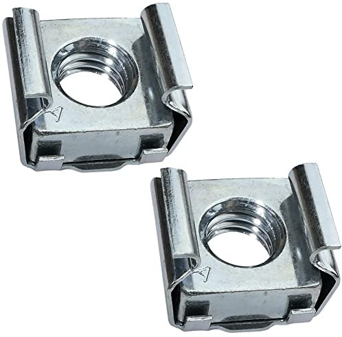 AERZETIX - C49672 - Lot de 2 Ecrous cages carrés - M8 - en acier au carbone zingué - pour tôle - fixation murale