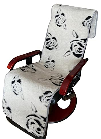 Sesselschoner Rosen grau doppelt Sesselauflage 100% Wolle, Größe 50x200cm