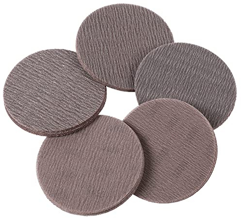 Lot de 50 disques abrasifs en maille de 150mm, grain 80 120 180 320 400, crochet et boucle, anti-poussière, anti-blocage, pour carrosserie, bois, cloison sèche, métal