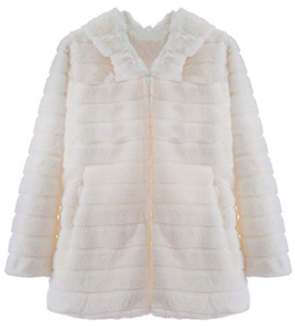 Damen Oversize Winter Mantel Faux Fur Kunstfell Jacke Kunstpelz Warm Lange Pelzmantel Felljacke Flauschige Elegant Cardigan Parka Coat mit Kapuze