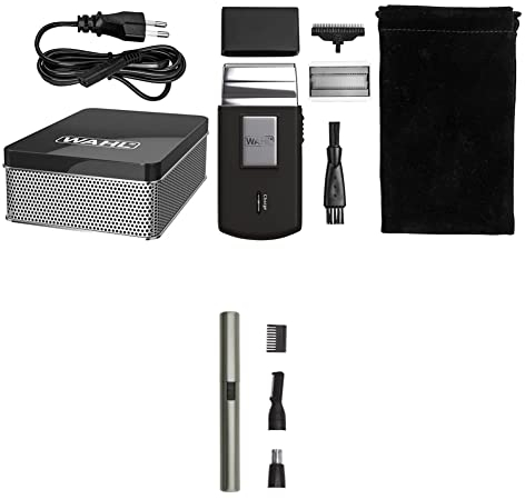 WAHL Travel Shaver Rasierer, Herren, elektrisch, Handgepäck mit Akku Rasiert empfindliche Haut, und Wahl Nasen und Ohrhaarschneider