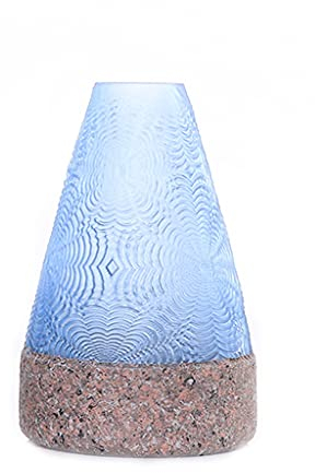 Vases Glass Vase Blue Transparent Decoration Table Hydroponic Flower Arrangement Equipment Suitable for Home Living Room Desktop Decorations Decorative Flower Vase
