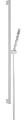 hansgrohe Pulsify S - Duschset mit Duschkopf wassersparend (EcoSmart+, PowderRain-Strahl), Duschschlauch (1,60 m) und Duschstange (0,90 m), Mattweiß, 24383700