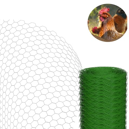 Hühnerdraht - Maschenweite 25 mm - 50cm Höhe x 25m Länge - Metallgitter als Volierendraht, Kaninchendraht, Wühlmausgitter für Hochbeet im Garten