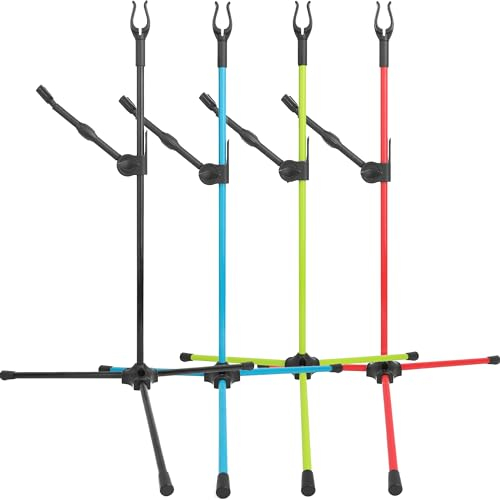 wolfman Bogenschießen Groß Bogenständer Halter Recurve Bogenständer Tragbarer Faltbarer Bogenständer für den Zielschießstand (Schwarz)