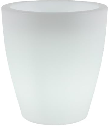 newgarden Runder Blumentopf, Ø 55 x 60 cm, mit Licht aus Polyethylen, sehr robust, für Blumen und Pflanzen, beleuchteter 35-Liter-Topf, mit Solarladung und wiederaufladbarem Akku, RGB-LED-Licht