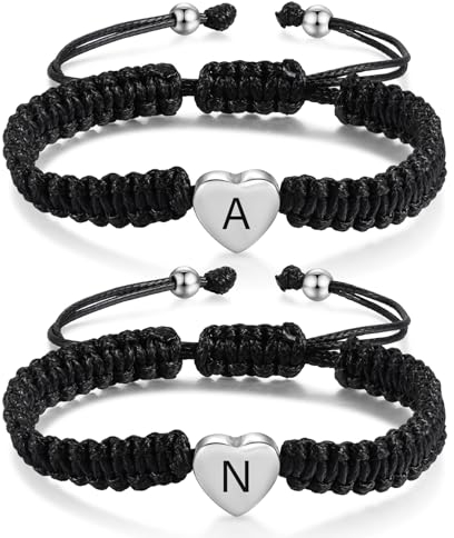 Glooraca Personalisierte Armbander für Paar mit Namen Custom Matching Paare Armbander für seine und ihre Beziehung Armband personalisiertes Geschenk für Männer Frauen (Style 12)