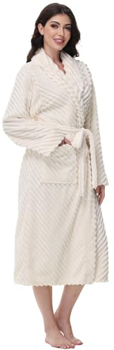 Yurhap Premium Robes for Women - Super Soft Cozy Fleece Womens Robe Plush Long Bathrobe