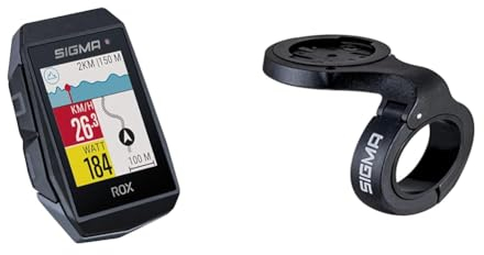 SIGMA SPORT ROX 11.1 EVO Black | Fahrradcomputer kabellos GPS & Navigation & Herren Overclamp Lenkerhalter, Schwarz, One-Size