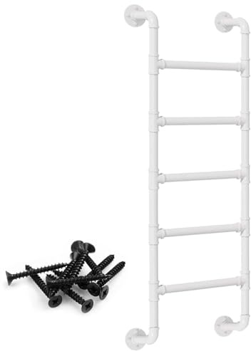 Notausstiegsleiter für Fensterschacht, 1,22 m, 1,52 m, 2,13 m, 2,44 m, Dachbodenleiter aus Schmiedeeisen, Leiter für Hochbetten und Etagenbetten, Yopappol Wandmontierte Metallleiter, Feuerleiter(120cm