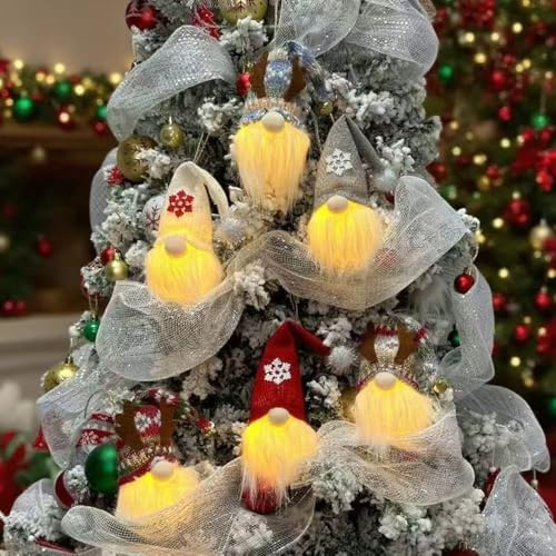 PASLFC 6 Stück Weihnachtswichtel Beleuchtet, Weihnachtswichtel Figuren, Wichtel Figuren Groß, Weihnachtsdeko Wichtel, Weihnachtsdeko Innen,Weihnachtsgeschen