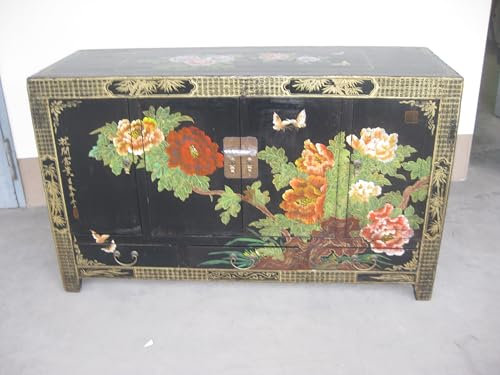 Kunibert AntikeChinesische Kommode Sideboard Chinaschrank Chinakommode Chinasideboard Tibet Asiatika Asien Kabinetschrank 4-türig China Breite158xHöhe89cm