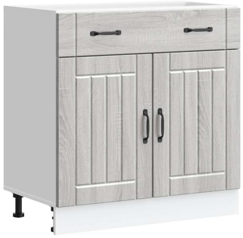 vidaXL Mueble bajo de Cocina Lucca Madera contrachapada Gris Sonoma