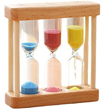 Peosaard Kids Sand Timer Set, Wooden Sand Timer 3 in 1 Hourglass Timer Mini Hourglass Clock for Tooth Brushing Cooking, Toothbrush Sand Timer, Style1