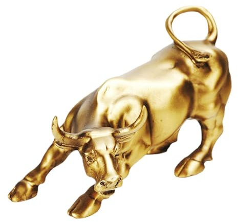 Wall Street Bull Art Decor – Kunst- -Statue aus Harz, Dekoration für Börse | -Figur, Statue, Wand-Symbol für Bure Computer