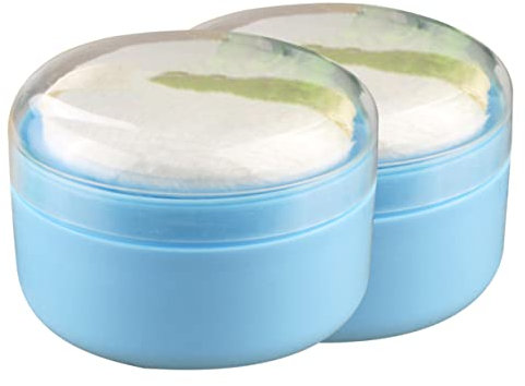 Homoyoyo Puderquastenbox Blau Für Neugeborene Und Kleinkinder Weicher Puderquastenschwamm Mit Aufbewahrungsbehälter Hautfreundliches Etui Für Babypflege Und Anwendung