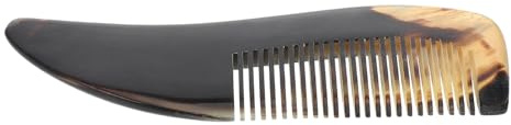 BAZEITFLOW Hornkamm mit Griff zum Haare Schaben und Stylen Natürlicher Kamm aus Horn für Männer mit Feinen Zinken für Kopfhautmassage und Haarpflege Robuster und Langlebiger Hornkamm
