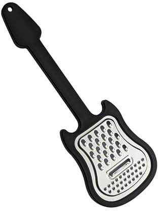 Rallador de queso resistente de acero inoxidable con diseño de guitarra, triturador de alimentos de mano con agarre cómodo para uso en la cocina