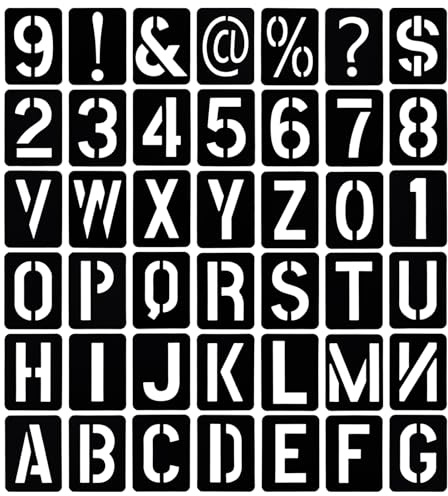 42pcs Letter and Number Stencils Set, 3x4in Premium PP Symbol Alphabet and Number Templates Washable Reusable Symbol Stencils for DIY Painting on Paper Wood Fabric Signage Wall (Black)