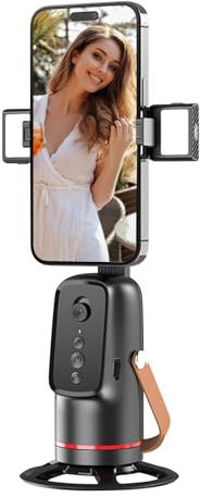 Estabilizador para Smartphones, Bwaliffury Estabilizador de Movil, Soporte de Seguimiento Facial, 360 ° ​Seguimiento Automático, Iluminación, portátil y Plegable, Gimbal para Vlogs, Youtube y TikTok