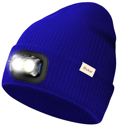 Blukar Berretto LED Illuminato, 2-in-1 Cappello da Corsa & Torcia Frontale