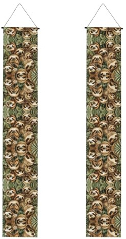 Banner mit niedlichem Faultier-Druck, Polyester-Banner, für drinnen und draußen, einfach aufzuhängen, wiederverwendbar