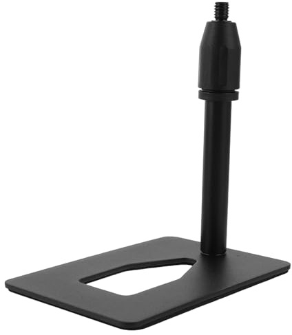 HAMPPLIES Soporte de Micrófono Diseño Profesional de Escritorio con Base Rectangular de Metal y Clip Antideslizante y Construcción Resistente para Transmisión y Grabación
