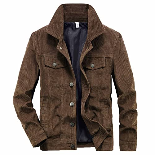 Chaqueta de Pana Hombre Chaqueton de pana Forrada para Hombre, Chaquetas de Entretiempo Hombres Chaqueton Pana Forrado de Sherpa Invierno Cálido Abrigo Chaqueta Sólida, Abrigo de Lana con Cuello