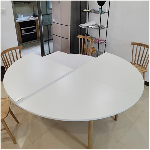 Tablero Plegable, Tablero Redondo Grande Plegable sin Patas, sustituye al Tablero de Mesa para Mesa de Patio Interior y Exterior. Tableros temporales(White 2,130cm/51.18in)