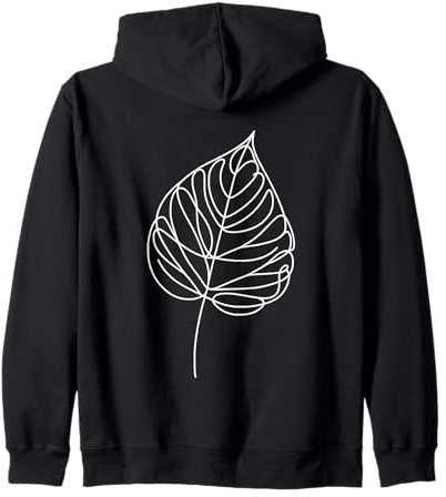 Hornbeam Leaf Line Art Tree Lover Zip Hoodie