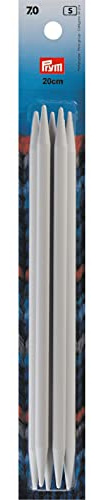 Prym 218,645 218645 Zupack-Stricknad, Steel, Pearl Grau, 20 cm Länge x 7 mm Stärke