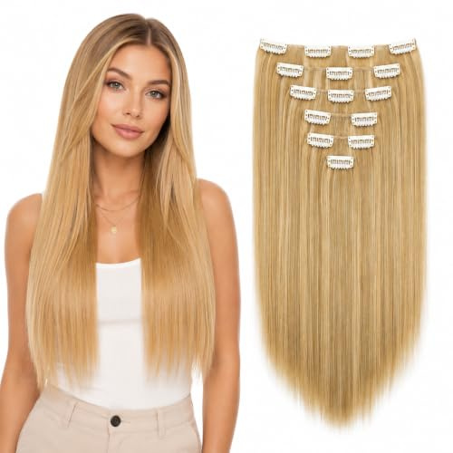 CAISHA XXL 50cm 8er Clip In Extensions Haarverlängerung Blond Mix CES207