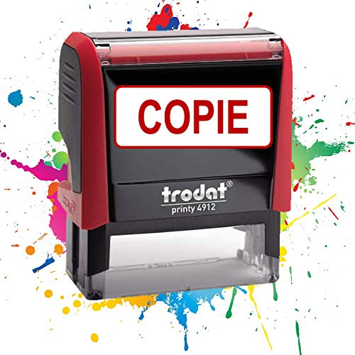 Trodat Tampon Encreur 4912-47x18 mm - Tampon Pour Entreprise - COPIE | Texte prédéterminé - 19 modèles disponibles - Longue durée - Impression nette & précise - Qualité pro