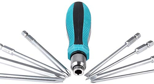 KATUR 9pcs Precision Screwdriver Set, Multi-Bit Tools Repair Screw Driver Screwdrivers Kit, Including 1Pcs Handle, 4Pcs Cross Screwdriver, 4Pcs One Word Screwdriver