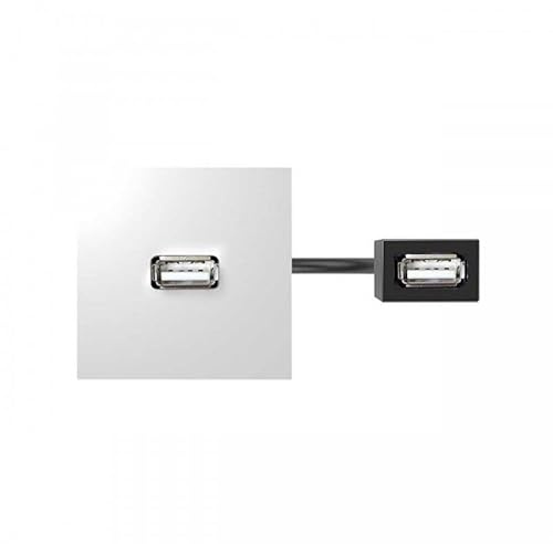 Conector USB Tipo “A” hembra-hembra con latiguillo y placa incorporada negra 400 marca SIMON